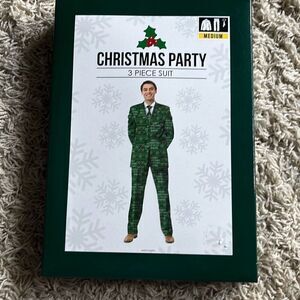 NIP Mens Greensource CHRISTMAS PARTY 3 Piece Suit Set Green Merry Christmas Ya F